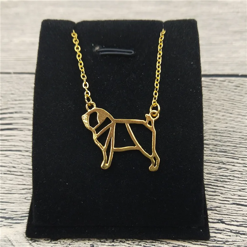 Новинка ожерелье Мопс в стиле оригами модный стиль женское модные украшения для