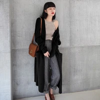 free shipping 2019 fashion knitting coat for women plus size loose outerwear long sleeve mid calf soft warm sweaters cardigan