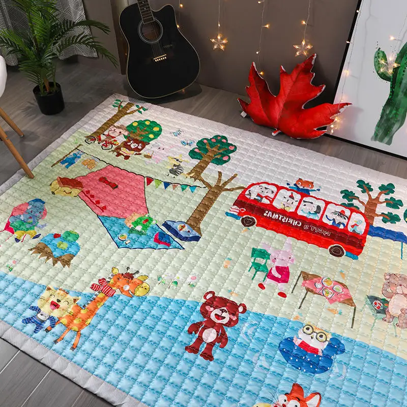 TREENDPOOL детский хлопковый игровой коврик, детский игровой коврик 150x200 см Ludo, машинная стирка, коврики для гостиной/спальни, противоскользящие