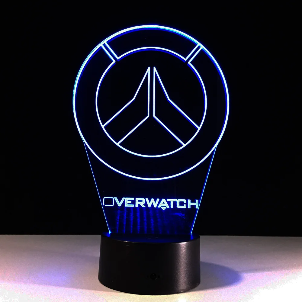 Новинка Overwatch OW 3D Светодиодная акриловая лампа светильник USB Настольная