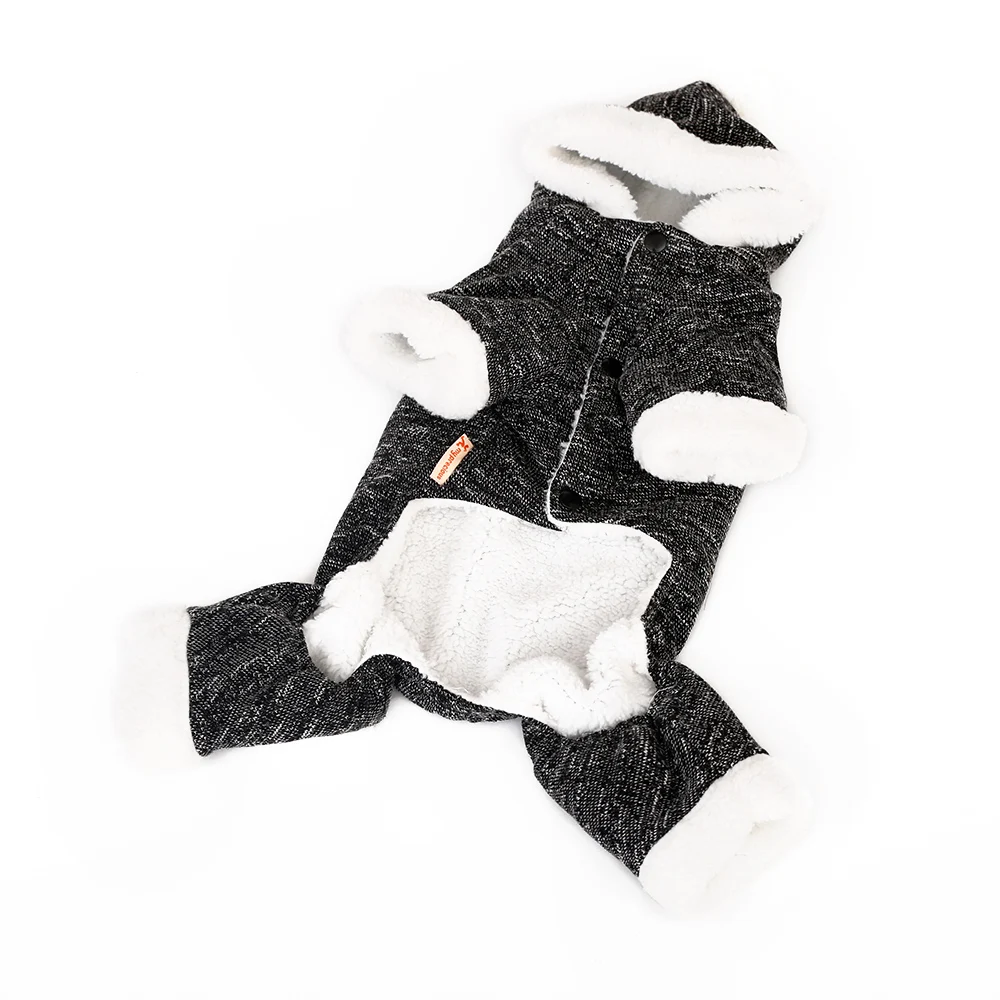 Зимняя теплая толстовка с капюшоном для собак и кошек флисовое пальто щенков