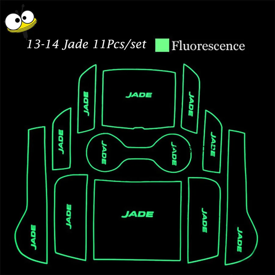 

Car Interior Accessories Rubber Auto Luminous Gate Door Pad For 2013-2014 Honda Jade Anti-Slip Cup Holder Mat Cover Cushion