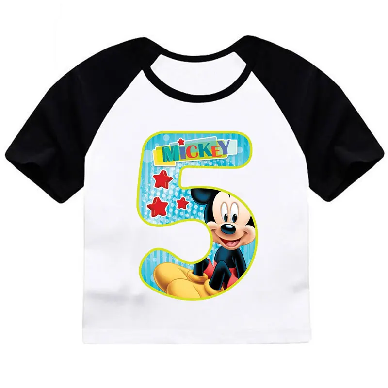 Cjian05 ZSIIBO Birthday T-shirt Boy Girl Letter Cartoon Mouse Print Summer short sleeve O-neck Tees Children clothing Kids tops CX6L102 - Цвет: Cjian05