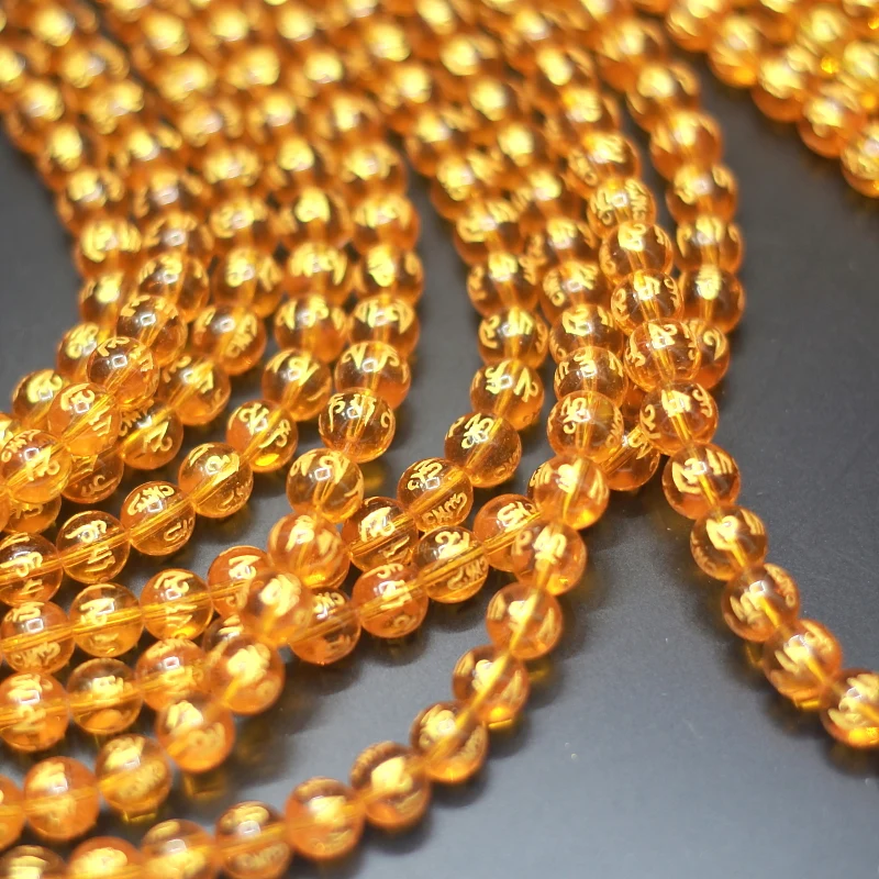 Round Stone Beads Six Words Mantra Size 8mm-12mm Bead for Beadwork DIY Loose Jewelry Making Bracelets Strand 15&quot | Украшения и