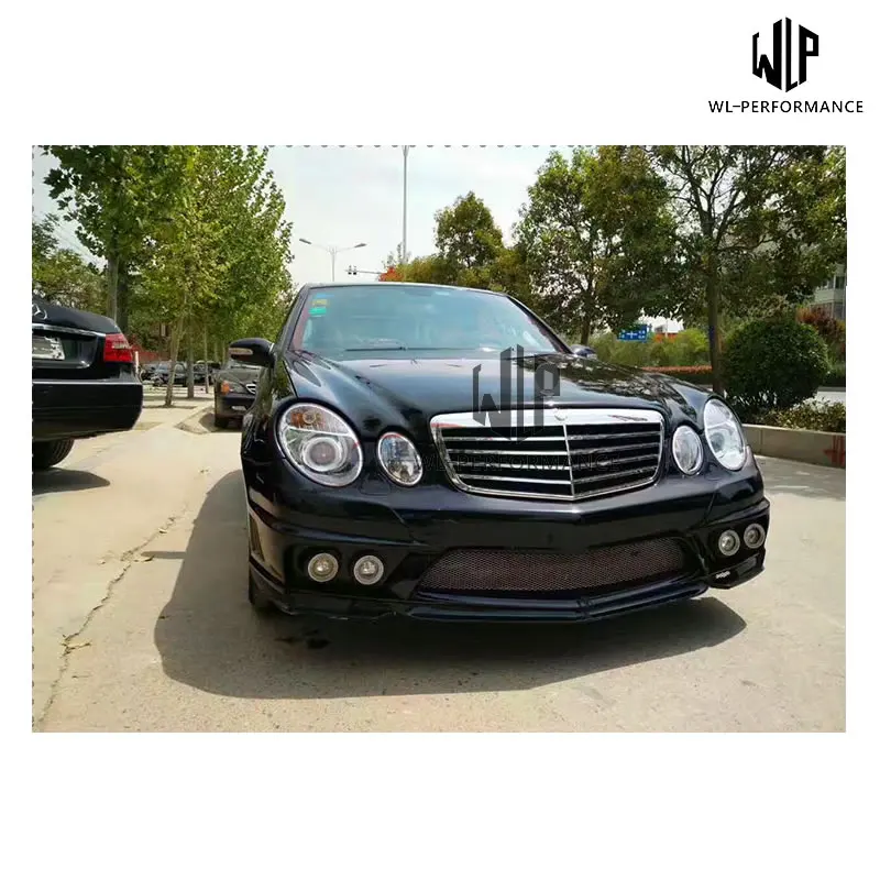 W211 Высокое качество FRP Материал автомобильный комплект кузова передний задний бампер боковые юбки для Mercedes-Benz E200 E240 E260 E280 05-10