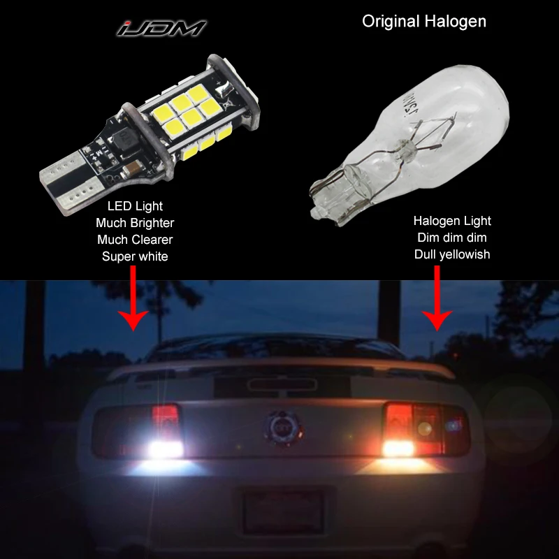 IJDM автомобиль Mustang светодиодный CANBUS яркий 6000K белый 24SMD 3030 12 В T15 921 светодиодный для 2005-2009 Ford Mustang задние резервные огни