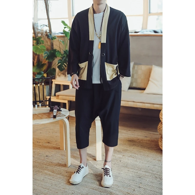 Кимоно Кардиган для мужчин японский obi мужской yukata Мужская haori японская одежда