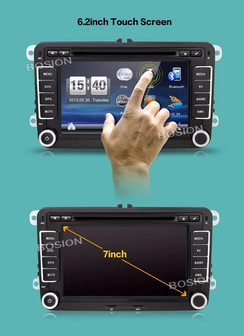 2DIN 7 дюймов Автомобильный dvd-плеер радио gps для VW GOLF VI GOLF V POLO T5 SCIROCCO Dig сенсорный руль управления, стерео, радио, usb, BT