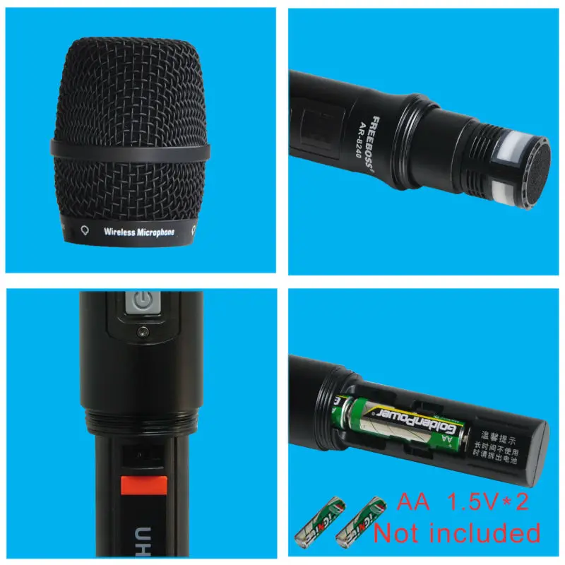 Freeboss AR 8240 UHF Беспроводная микрофонная система двухканальный ИК частотный