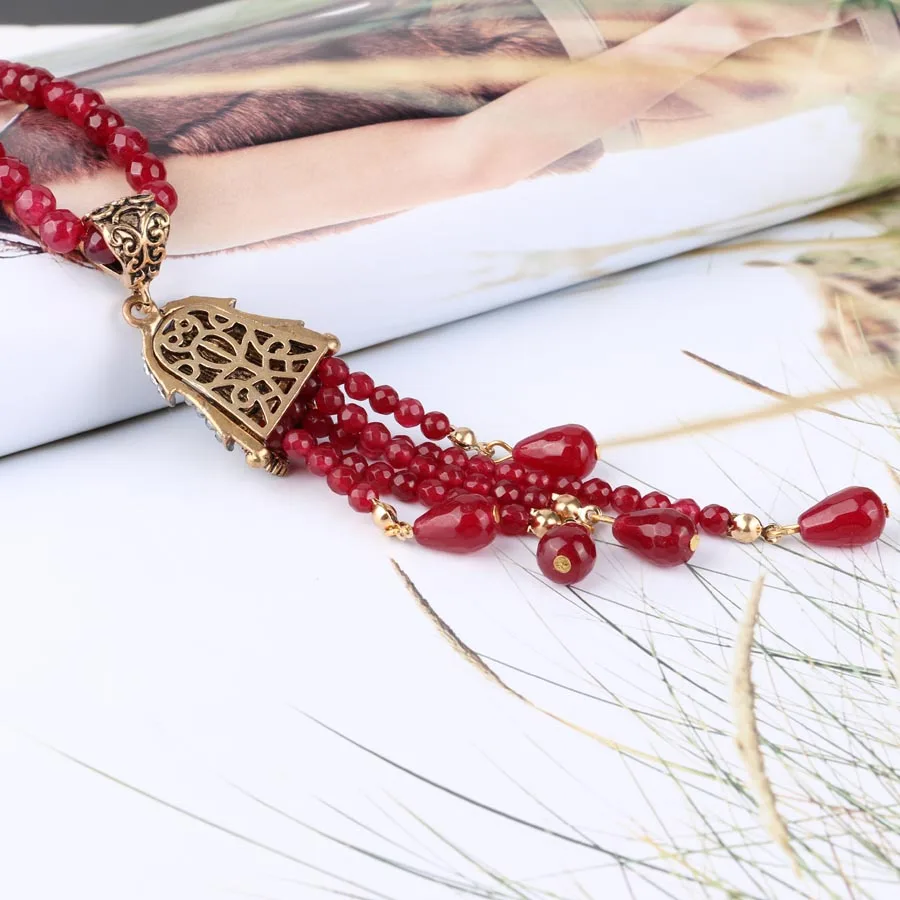 Роскошное винтажное длинное ожерелье с подвеской кисточкой для Женщин