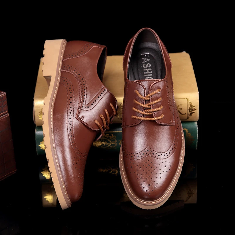 Туфли мужские классические натуральная кожа броги элегантные итальянские обувь