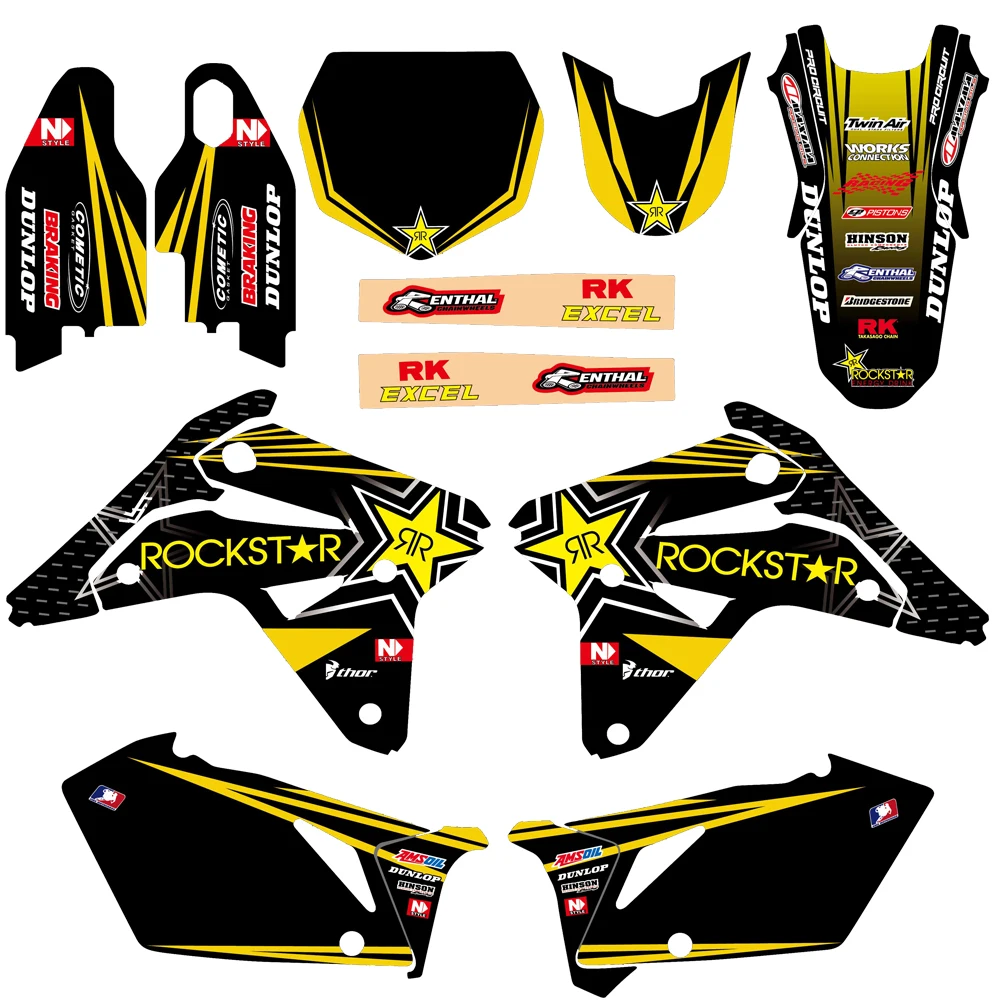 Для Suzuki RMZ450 RM-Z RMZ 450 2007 команда Графический фон звезда наклейка и комплект