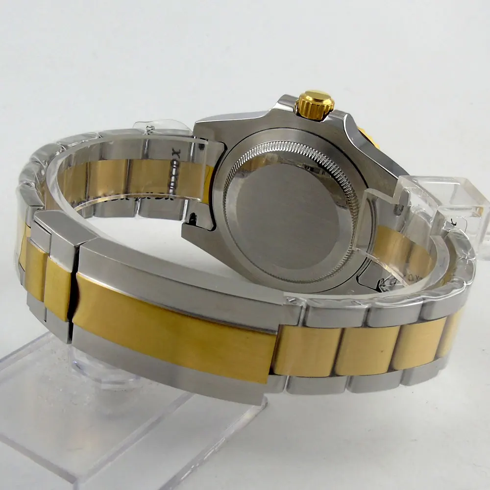 40 мм Bliger мужские часы GMT зеленый циферблат светящийся сапфировое стекло