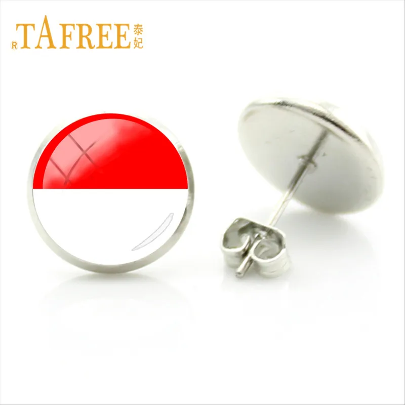 Серьги гвоздики TAFREE в стиле панк флаг мира Македония Польша Португалия Luxemburg