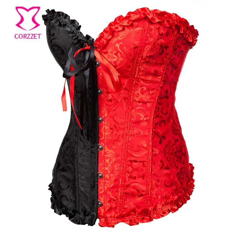 Женский корсет Dobby черный и красный корсет|corset brocade|corset outfitscorset gothic |