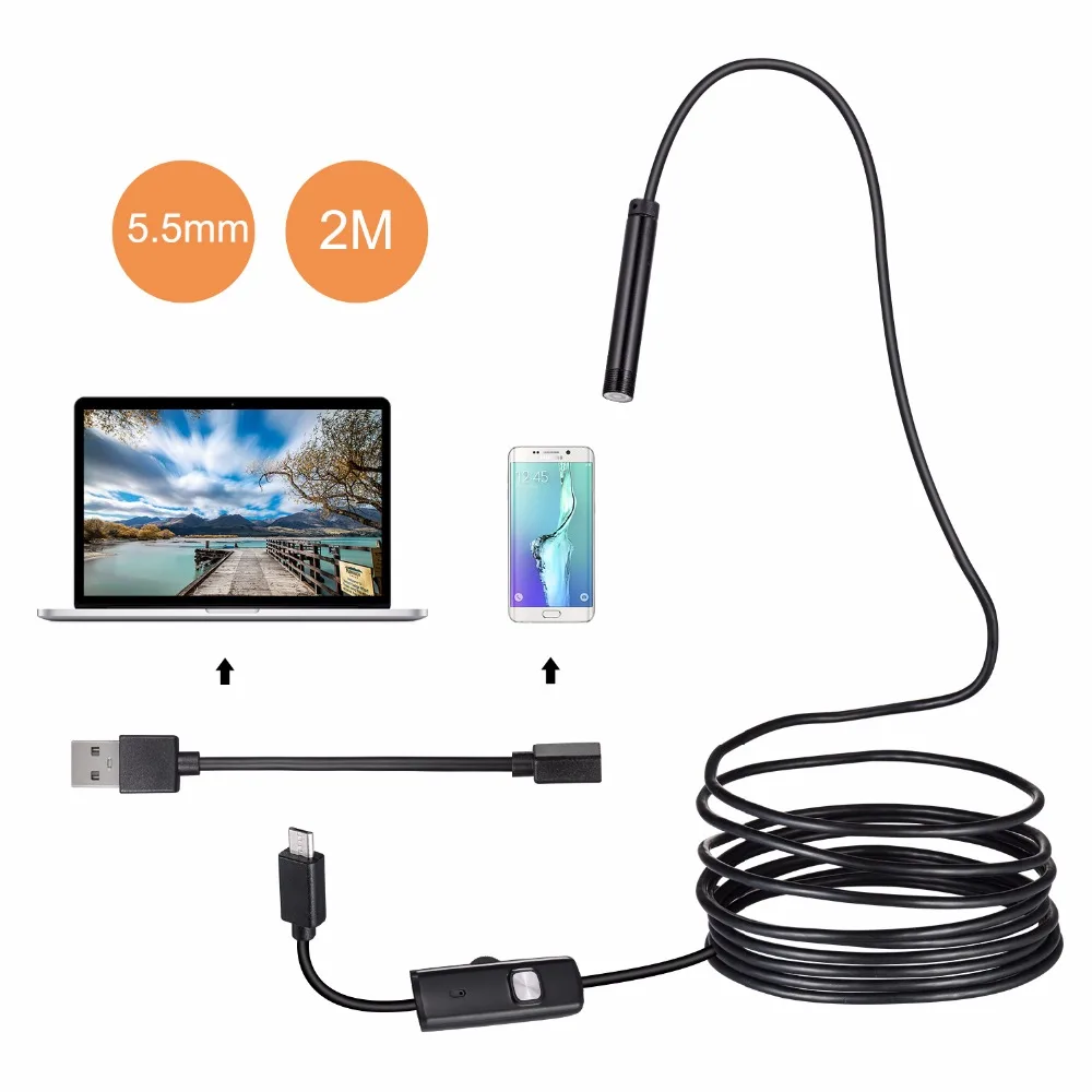 1 5 м 2 3 USB Android эндоскоп камера мм Гибкая Змея трубка Портативный осмотр микро