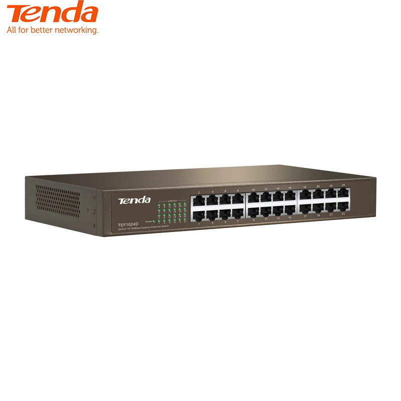 Tenda TEF1024D 24 Порты и разъёмы 10/100 M Enternet сетевой коммутатор QoS, половина/полный DuplexLACP полный дуплекс Поддержка VLAN Auto MDI/MDI-X