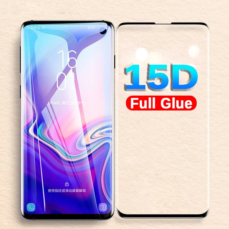 15D закаленное стекло для Samsung Galaxy S10 Plus защита экрана полное изогнутое S8 S9 e S10E +
