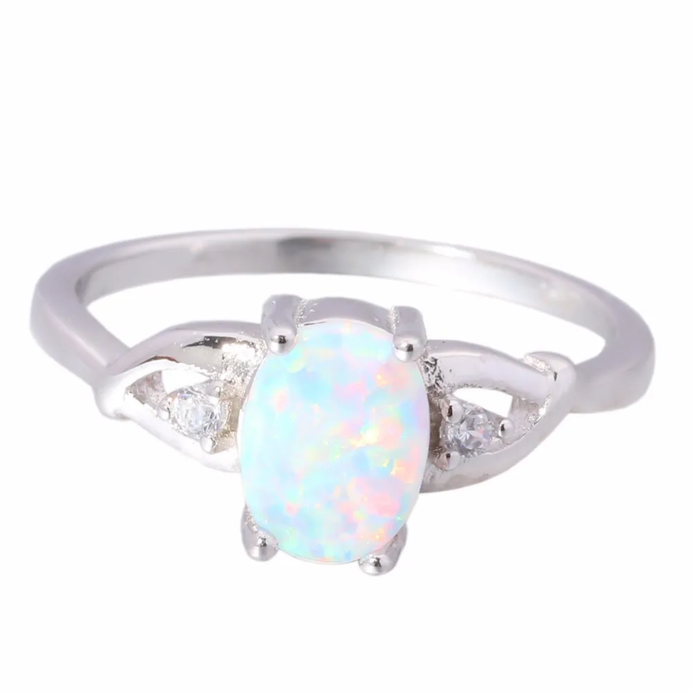 Кольца CiNily с белым огненным опалом однотонные кольца из искусственного серебра