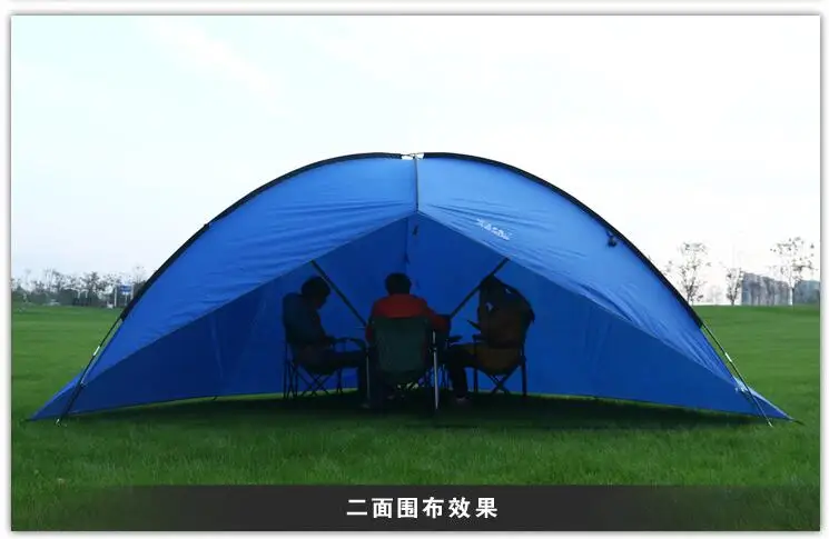 blue with 2wall Открытый кемпинг стол для пикника 4,8*4,8*4,8*2 м 3 палатка с боковым входом песчаный пляж зонтик Водонепроницаемый Портативный рыболовный навес беседка навес для защиты от солнца - Цвет: blue with 2wall