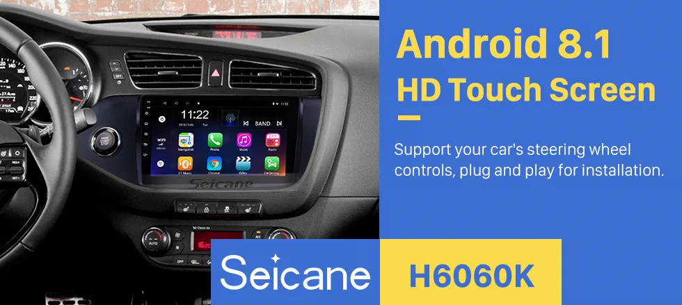 Seicane 2din Android 8,1 " Сенсорный автомобильный Радио gps мультимедийный плеер для 2012 2013 Kia Ceed LHD головное устройство поддержка RDS