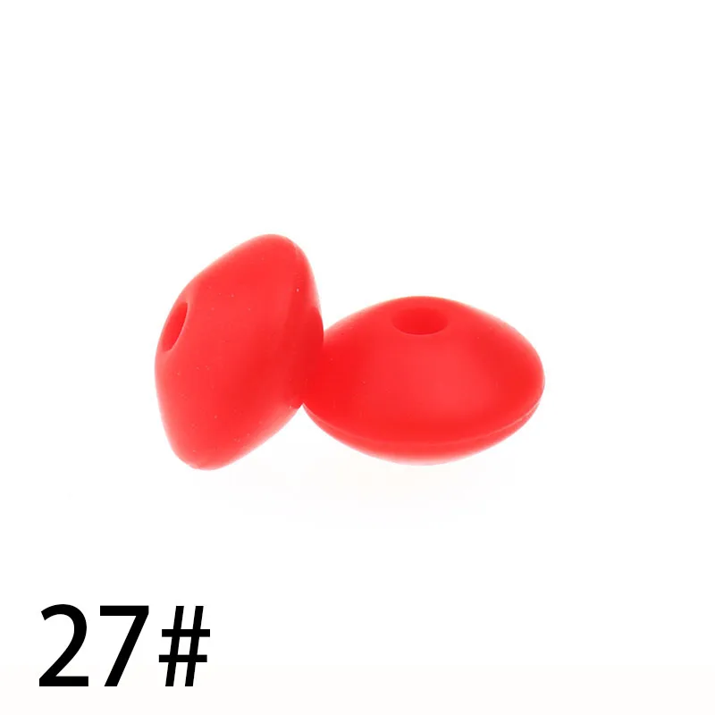 Strawberry red27 100 шт силиконовые бусины для прорезывания зубов чечевица 12*7 мм Bpa бесплатно Сделай Сам грызунок ожерелье бусы ювелирные изделия детские игрушки уход за ребенком - Цвет: Strawberry red27