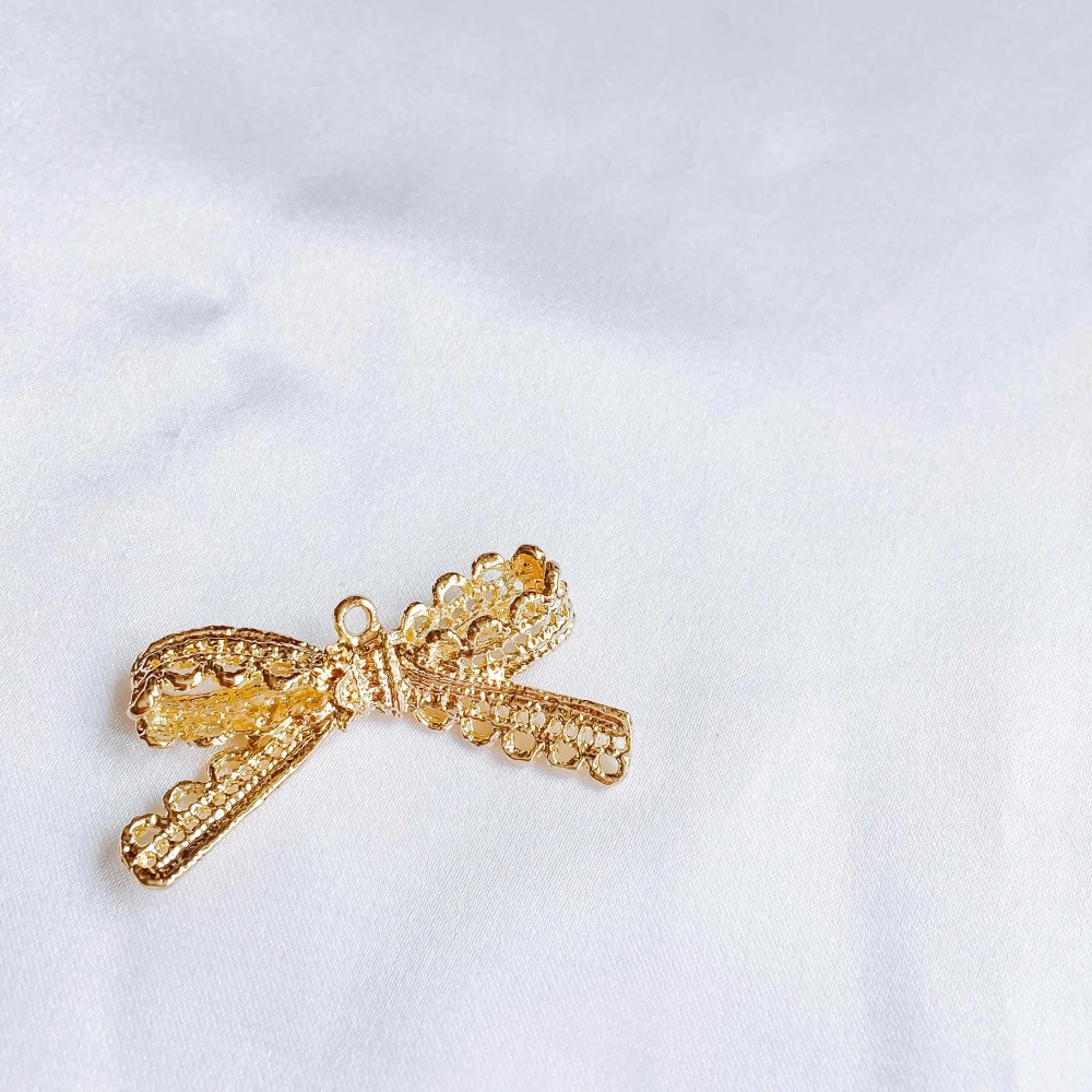 KC Позолоченные серьги, аксессуары, металлическая Очаровательная подвеска, компоненты, ожерелье, сделай сам, материал для изготовления ювелирных изделий, 8 шт