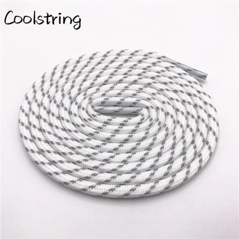 Coolstring круглые полосатые шнурки Бежевые Белые шнурки полиэфирные шнурки для роликовых коньков походная Уличная обувь