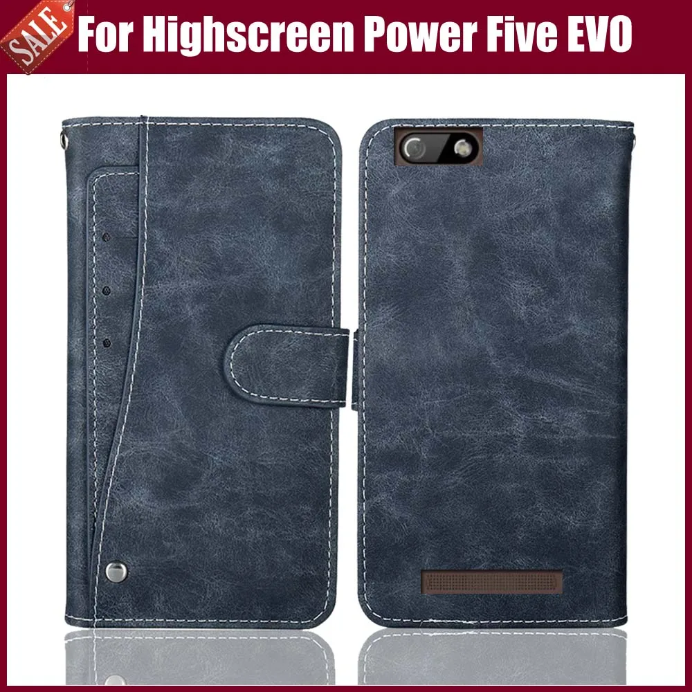 New Design! Highscreen Power Five EVO Case Luxury Wallet Flip PU Leather Protective Phone Cover With Card Slots |