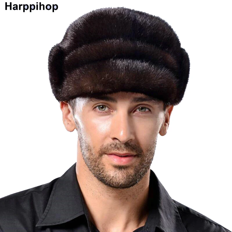 Мужская зимняя меховая шапка модная норковая Меховая теплая подарок на
