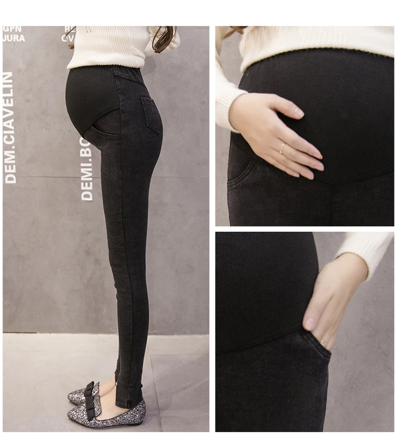 Брюки для беременных горячие тонкие новые осенние и зимние джинсы Стрейчевые