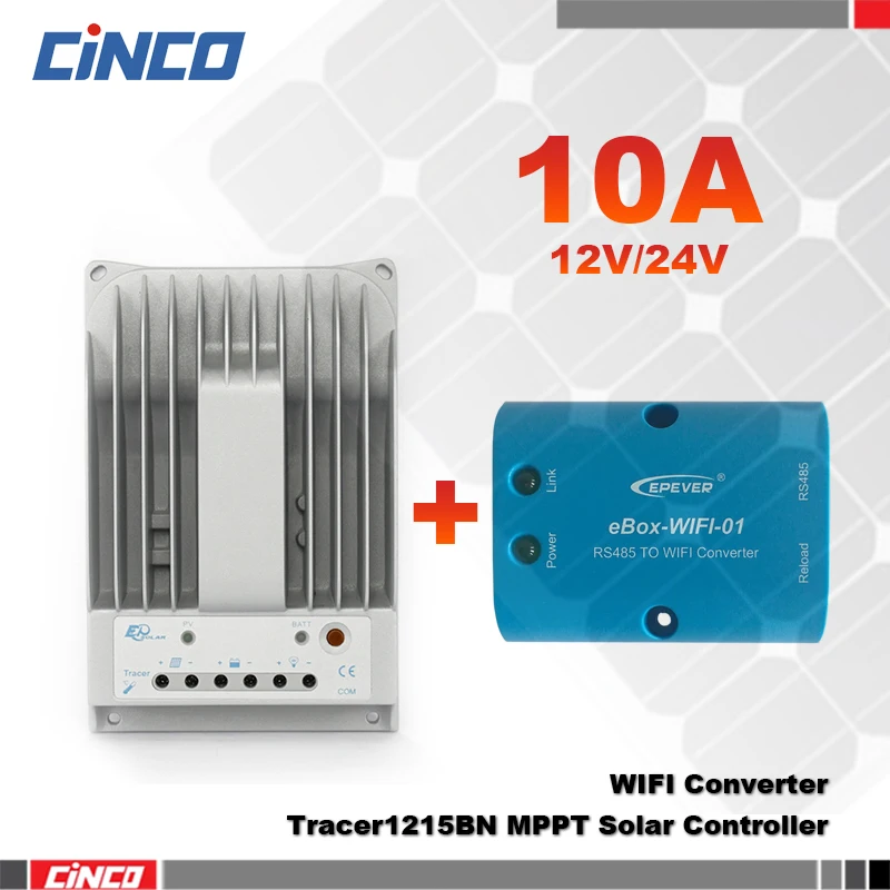 Tracer1215BN 10A 12 V/24 V MPPT Контроллер заряда с eBOX WIFI APP пульт дистанционного управления