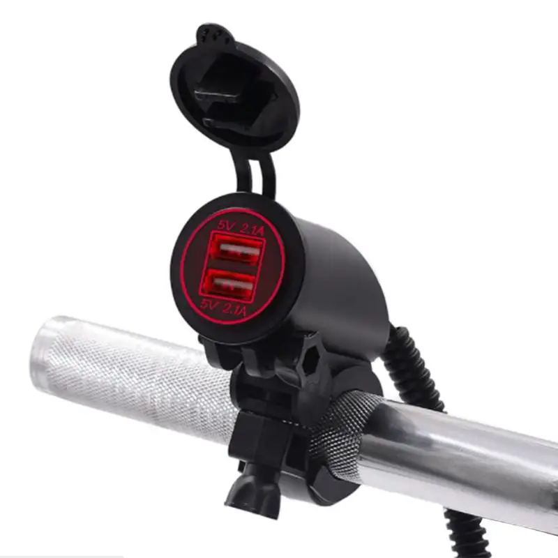 VODOOL 12V 24V универсальный мотоцикл 4.2A двойной USB автомобильный адаптер зарядное