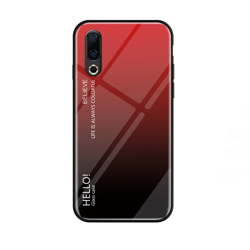 Чехол для Meizu 16 s градиентное закаленное стекло мягкий силиконовый край жесткая