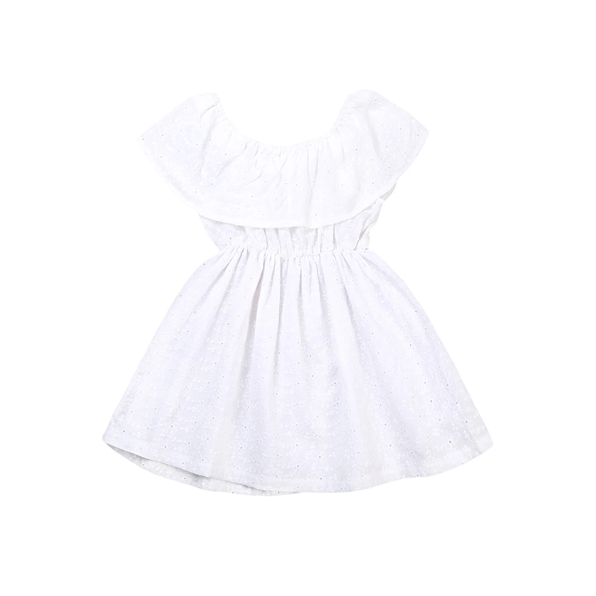 Одежда для маленьких девочек от 0 до 6 лет платье белое кружевное с оборками и