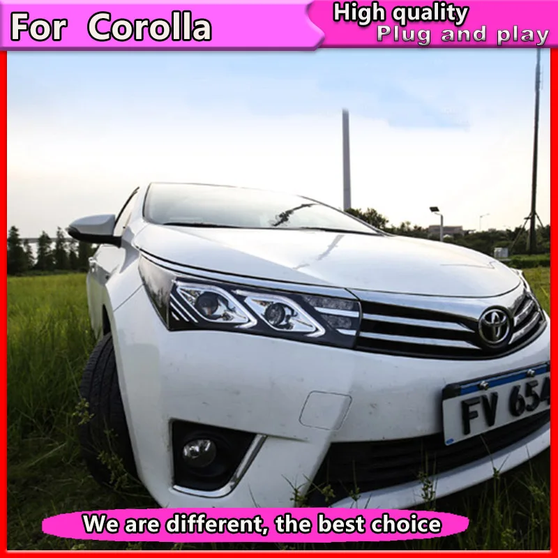 Автостайлинг для Toyota Corolla фары 2014 2016 Altis светодиодный ные DRL Биксеноновые линзы