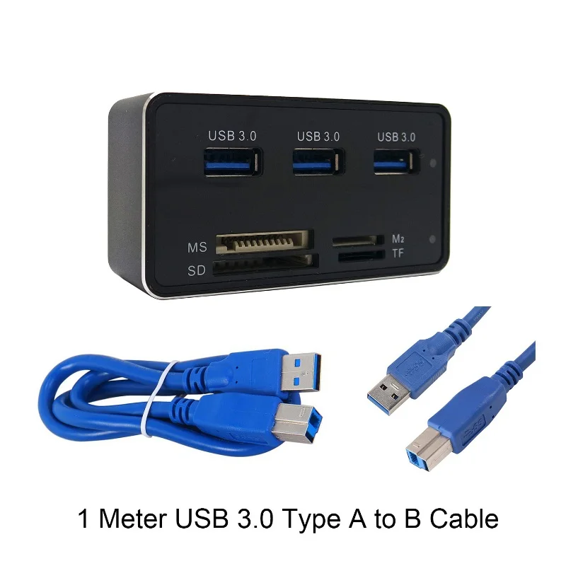 Кардридер Usb 3 0 7 в 1 с тремя USB портами кардридер SD TF M2 MS Micro usb концентраторами для