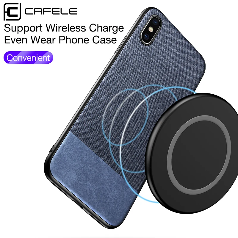 CAFELE ткань текстура мягкий чехол с краями из ТПУ для iPhone X XR XS Max плюшевая холщовый 10