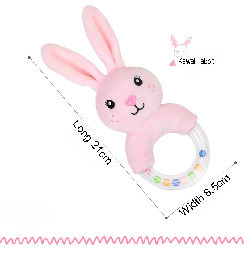 Детская плюшевая погремушка с кроликом из мультфильма милый кролик кольцо