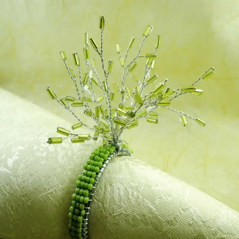 

branch glass beaded napkin ring many colors,