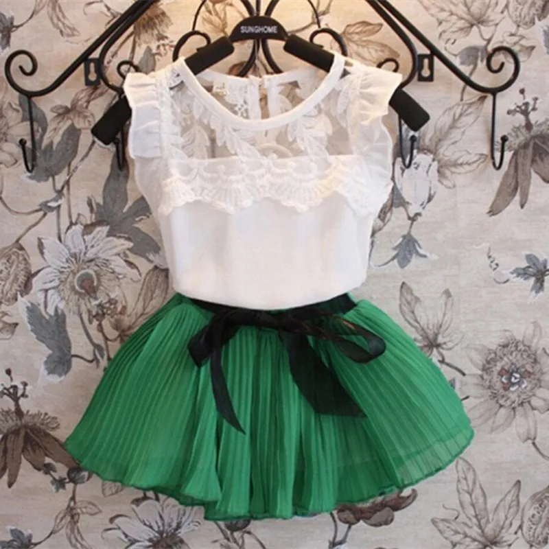 2020 летняя одежда для маленьких детей девочек комплекты одежды шифоновая