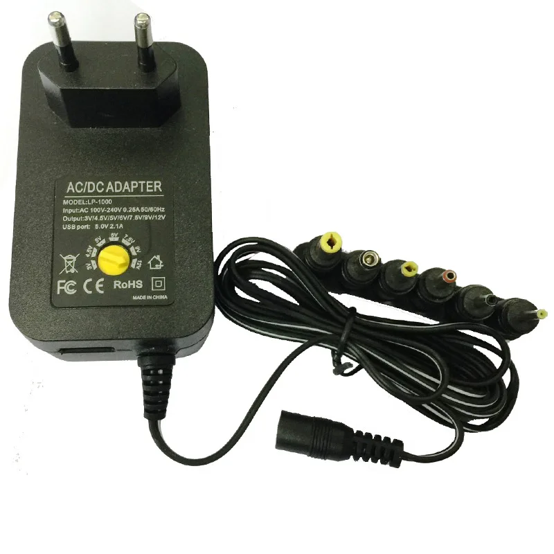 Multi-function adjustable voltage power supply Adjustable adapter 3v-12v EU | Электроника