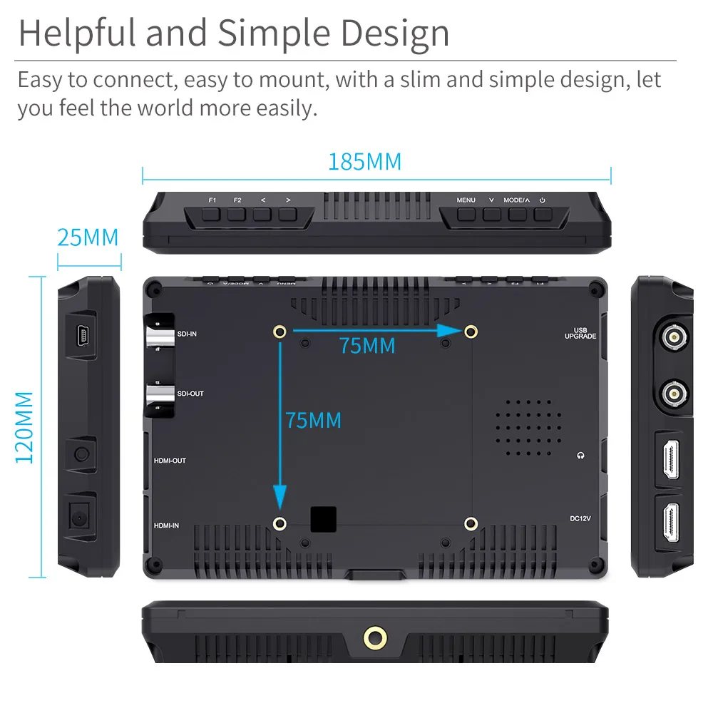7 дюймовый монитор Feelworld 3G SDI 4K HDMI DSLR для камеры Ультраяркий полевой 2200cd/m2 Full HD 1920x1200