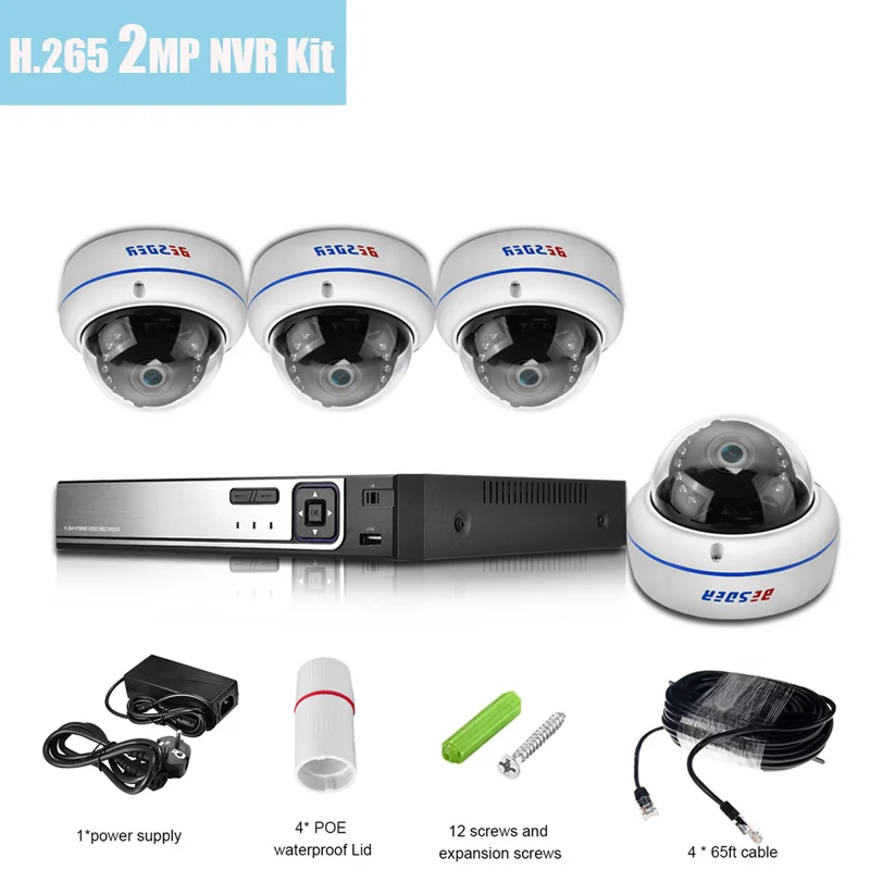 Фиолетовый Besder H.265 5MP 2592*1944 48V PoE NVR комплект Антивандальная купольная PoE камера система H.265 5MP 2MP P2P Обнаружение движения по электронной почте оповещение CCTV - Цвет: Фиолетовый
