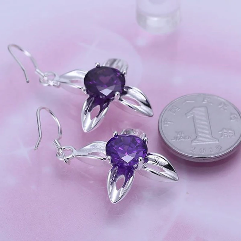 Модные ювелирные изделия для женщин покрытые серебром 925 пробы Серьги в виде