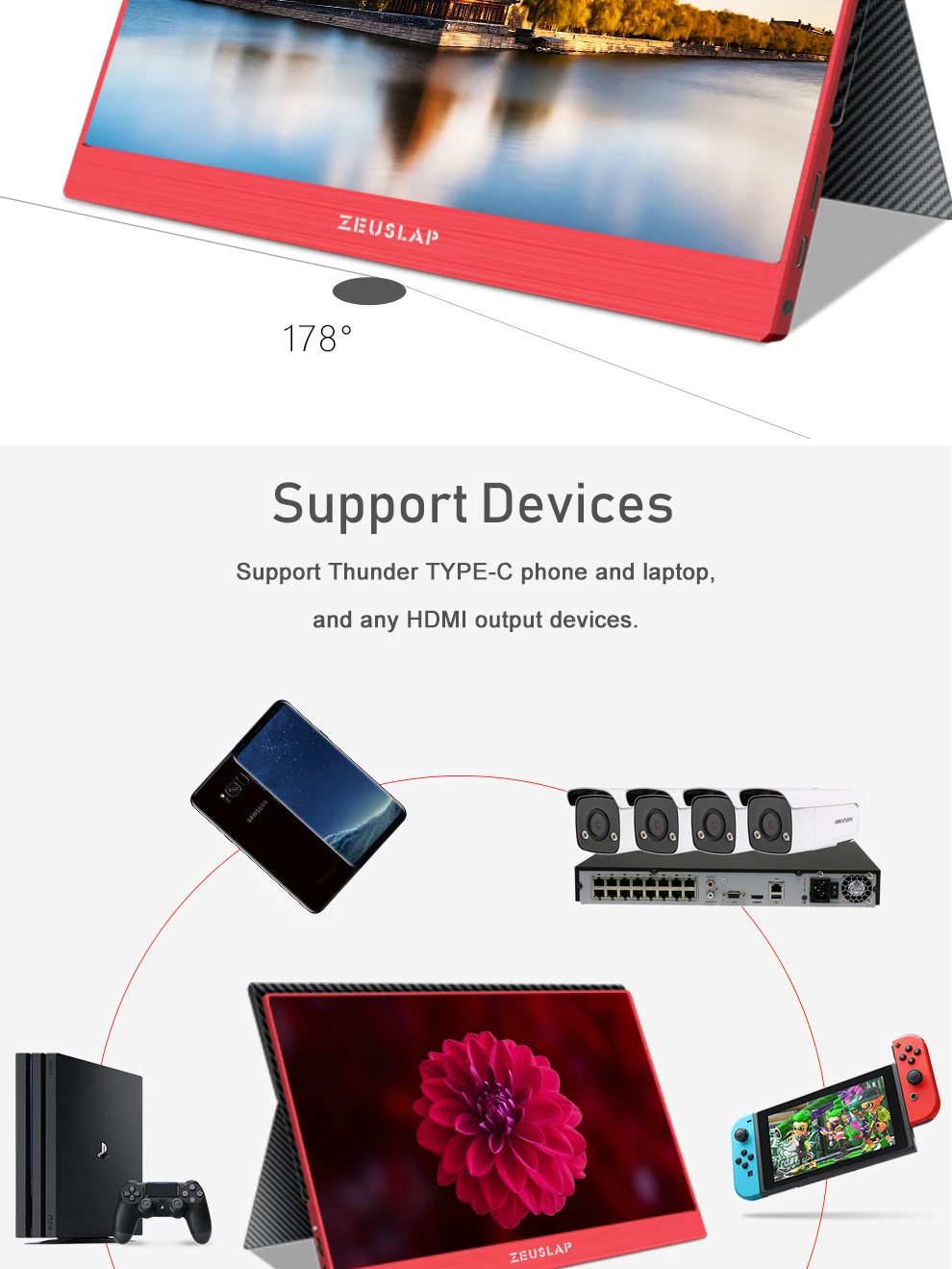 15,6 дюймов 1920X1080P FHD NTSC 72% TYPE-C HDMI портативный ЖК-экран HD игровой монитор для переключения samsung S8 huawei mate 10