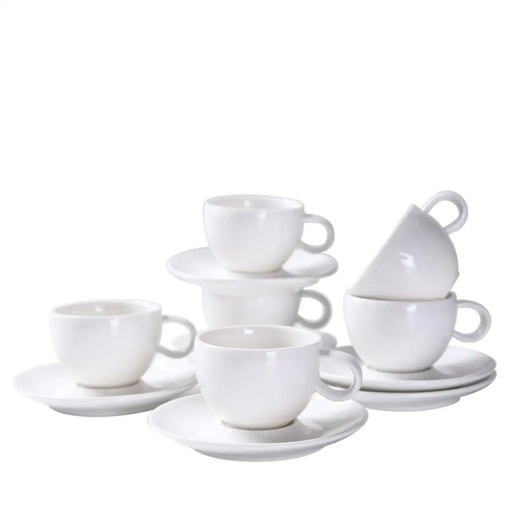 6 Cups 6 Saucers 6 шт./партия, британский Топ-класс, мини чашки Эспрессо и блюдце, керамические кофейные чашки, Современная фарфоровая чашка для свадебных подарков - Цвет: 6 Cups 6 Saucers