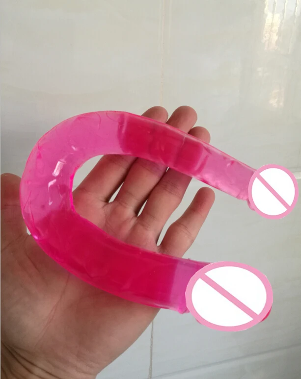 1 шт. Водонепроницаемый двойной фаллоимитатор длинный желеобразный Вагина и