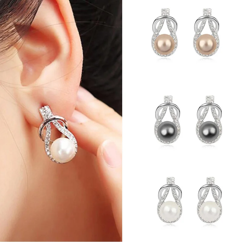 Модные трендовые круглые жемчужные серьги гвоздики женские классические