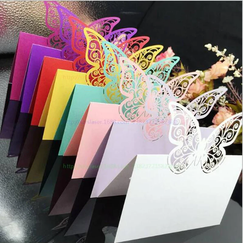 50 шт. лазерная резка бабочек настольный адрес имя сообщение Настройка карты